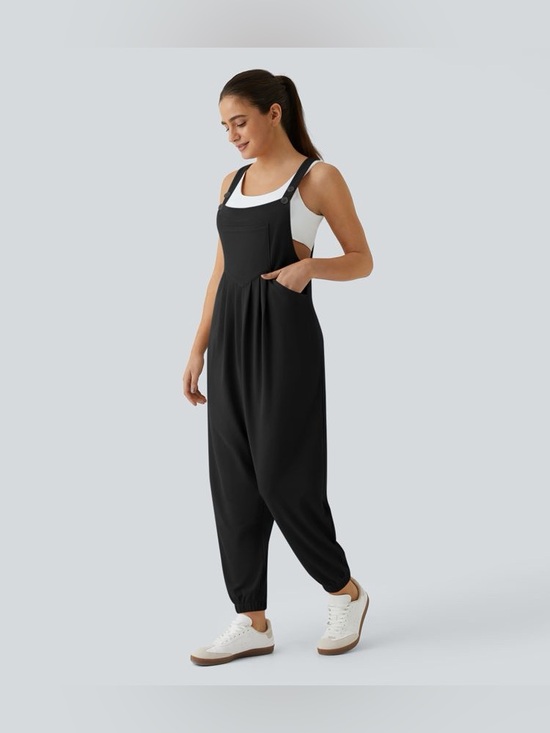 HALARA Pants - Halara Pockets Waffle Casual Jogger Overalls black size Large NWT